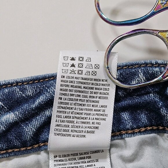 American Eagle Shorts Women 12 Blue Distressed Lace Cotton Stretch Beach Boho - Picture 14 of 16